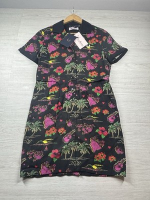 Fred Perry Amy Winehouse Hawaiian Print Dress Size 8 Brand New With Tags