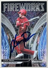 2021 Panini Prizm Draft Picks Fireworks Luca Tresh Auto NC State #F-LT Card
