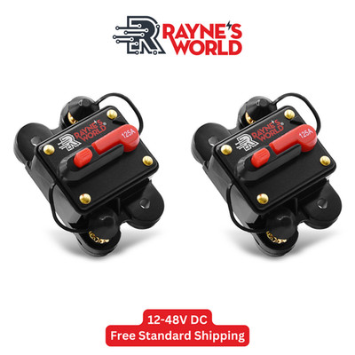 2 PACK 125 Amp Waterproof Circuit Breaker Auto/Marine/Solar 12-48V DC