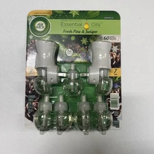AIR WICK Scented JUMBO Kit W/2 Plug-Ins + 5 Refills! Fresh Pine & Juniper -NEW!