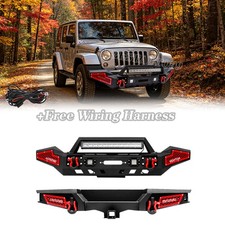 Aaiwa For 2007-2018 Jeep Wrangler Jk Front Or Rear Bumper With Lights D-rings Aaiwa For 2007-2018 Jeep Wrangler Jk Front Or Rear Bumper With Lights D-rings