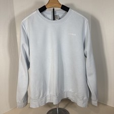 Adidas Light Blue 3-Stripes Crew Neck Pullover Sweatshirt Womens Size XL