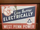 West Penn Electric Sign Vintage Advertising Gas Station Service Reddy Kilowatt