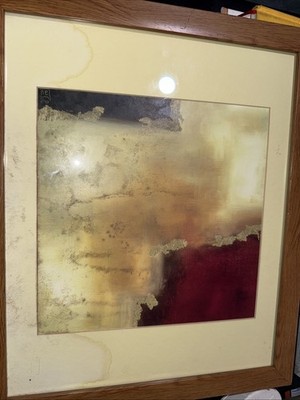 Mid Century Painting  Abstract by artist Lourie Expressionism Vintage Oil paint 