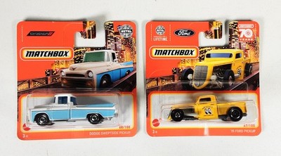 2x Matchbox , '35 Ford + Dodge Sweptside Pickup, Konvolut, OVP, #CW667
