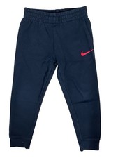 Nike Kids Jogger Sweatpants Black Red Swoosh Size 6 Medium 110-116cm