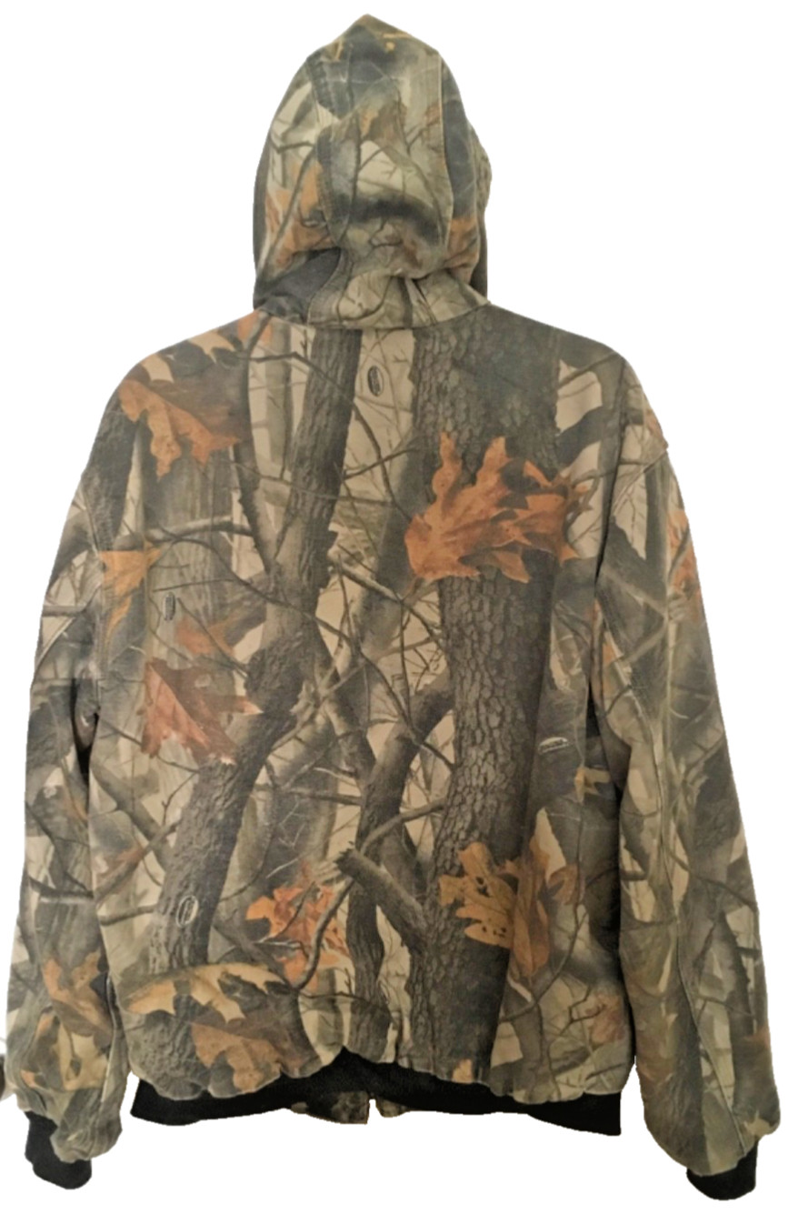 Carhartt Vintage Mens Hooded Jacket Realtree Hardwoods Camo J144 Coat Size L thumbnail 2