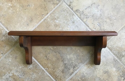 18" x 5.5 x 6.75 Vintage Wooden Hand Crafted Wall Shelf Farmhouse Cottage Decor - Picture 2 of 16