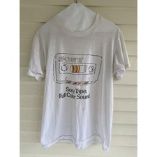 Sony Tape Full Color Sound 1979 Vintage Tee music Cassette Listen Hear Graphic