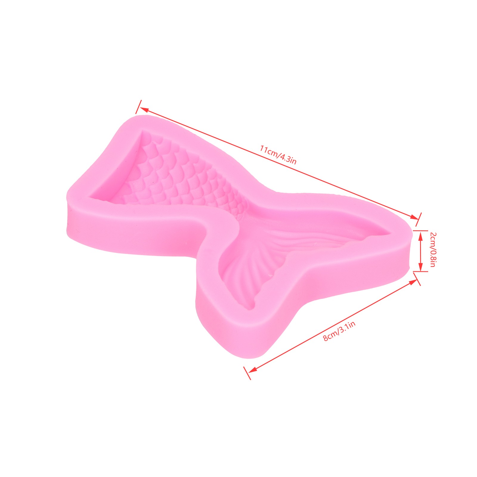 Fishtail Silicone Mold Flexible Baking Tool For Cake Decor Pink Excellent