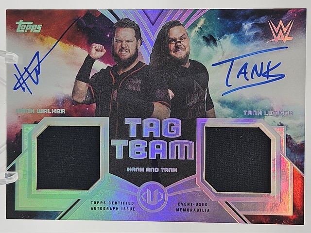 2026 Topps Universe WWE #TTR-HT Hank Walker & Tank Ledger Tag Team Relic Auto