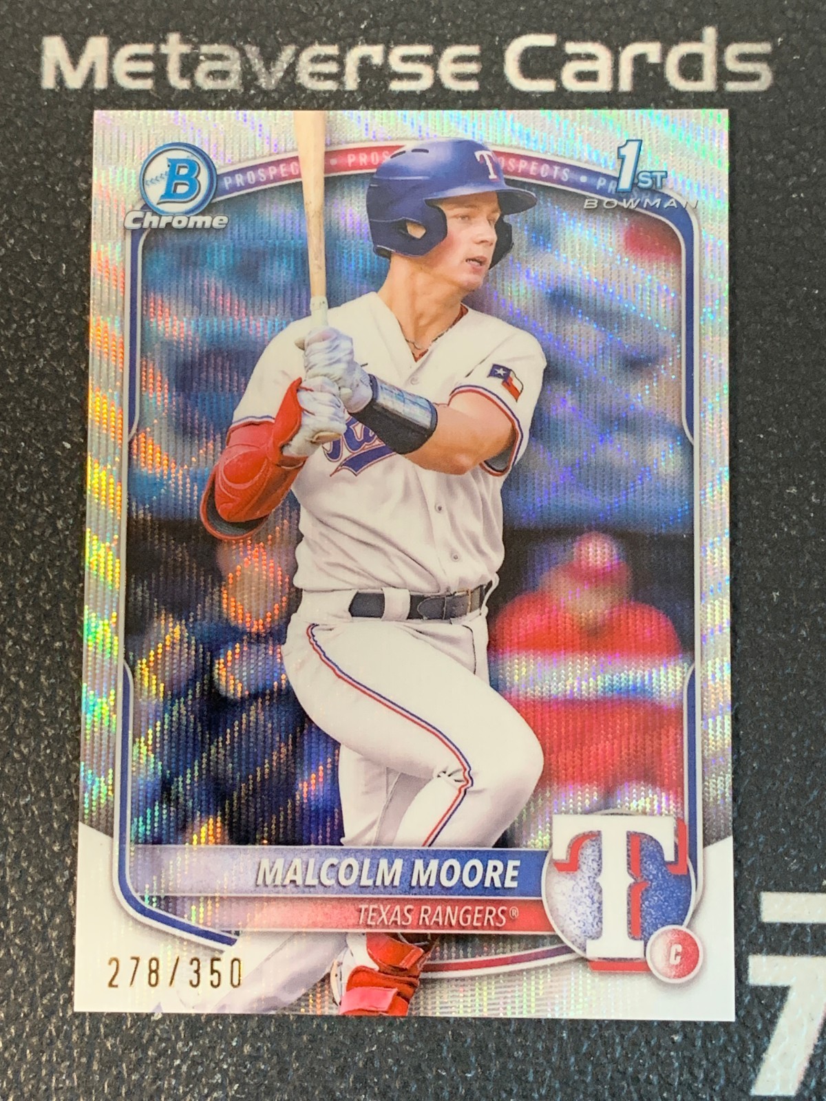 2025 Bowman 1st Prospect Chrome Wave Refractor #129 Malcolm Moore 278/350