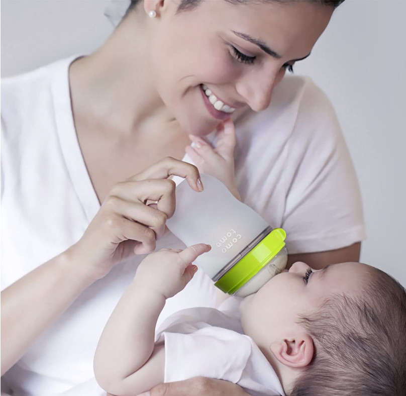 Comotomo Baby Bottle Set, Green - 8oz (2 pack)