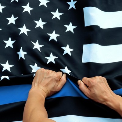 Anley Rip-Proof Double Sided Thin Blue Line USA Flag 3x5 Foot Law Officers Flags
