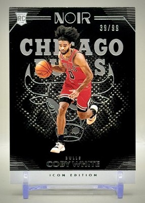 Coby White 2019-20 Panini Noir #172 Rookie Icon Edition RC #/99 SP - Bulls