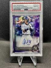 Oswaldo Cabrera 2022 Bowman Purple Refractor Auto /250 PSA 10