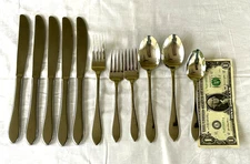 11 x Vintage RETRONEU Roseanne Korea 18-8 Stainless Steel Glossy Flatware Lot