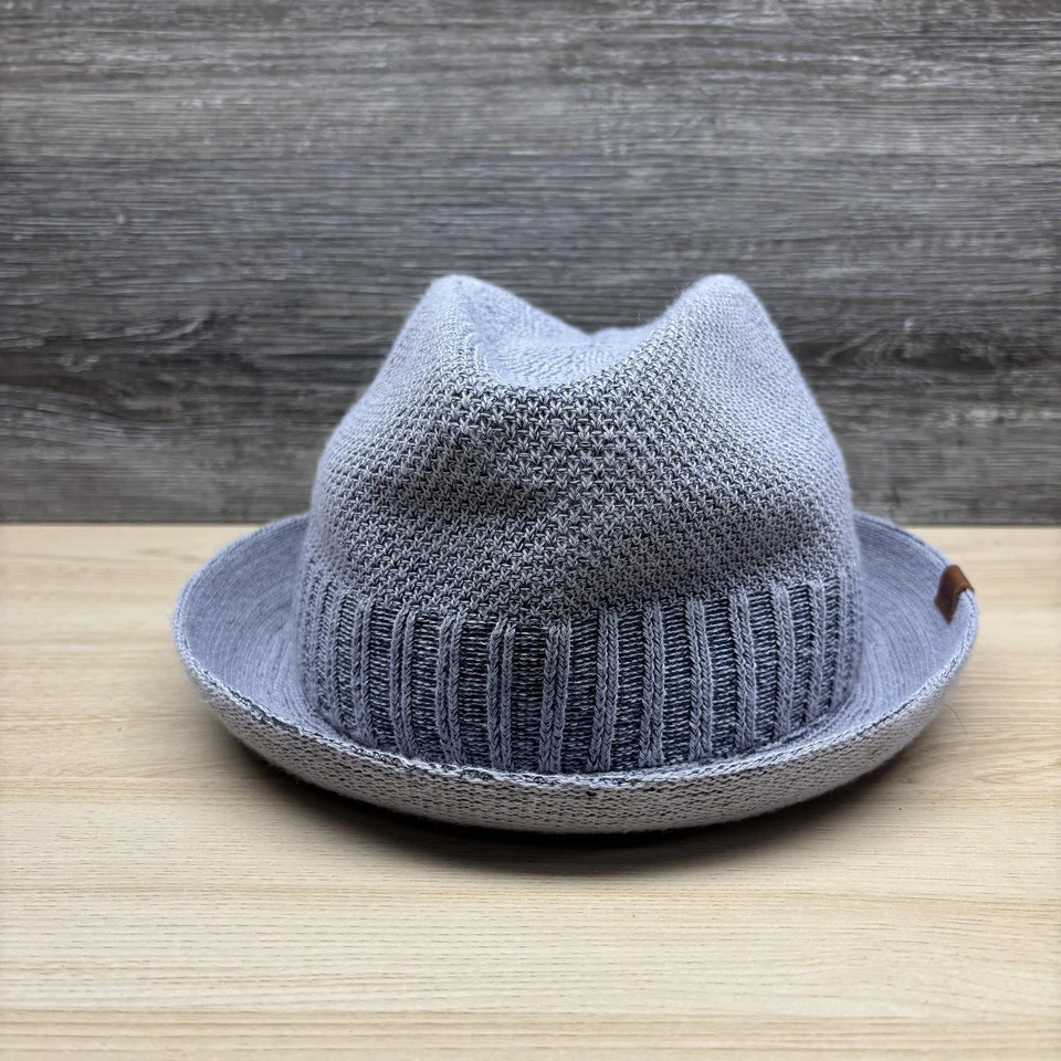 Sombrero Kangol Fedora Ajustado Para Hombres Grande Gris Columna Rayas Jugador Tejido Mezcla Bambú Foto 2 de 4