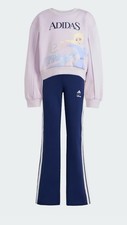 Adidas X Disney Frozen Girls Tracksuit Graphic Sweatshirt Elastic Waist Pants