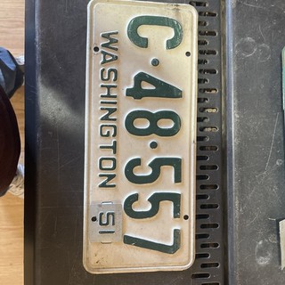Vintage Washington State 1951 License Plate