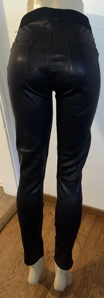 Leggings Pantalones Vintage GAP 1969 Pull-On 100% Cuero Cordero Real Negro Talla 31 (12) Foto 4 de 4