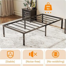 14 Inch Heavy Duty Metal Platform Bed Frame Twin Size Sturdy Steel Slat Support