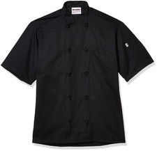 unisex adult Antigua Chef Coat W/Mesh Shirt, Black, X-Large US