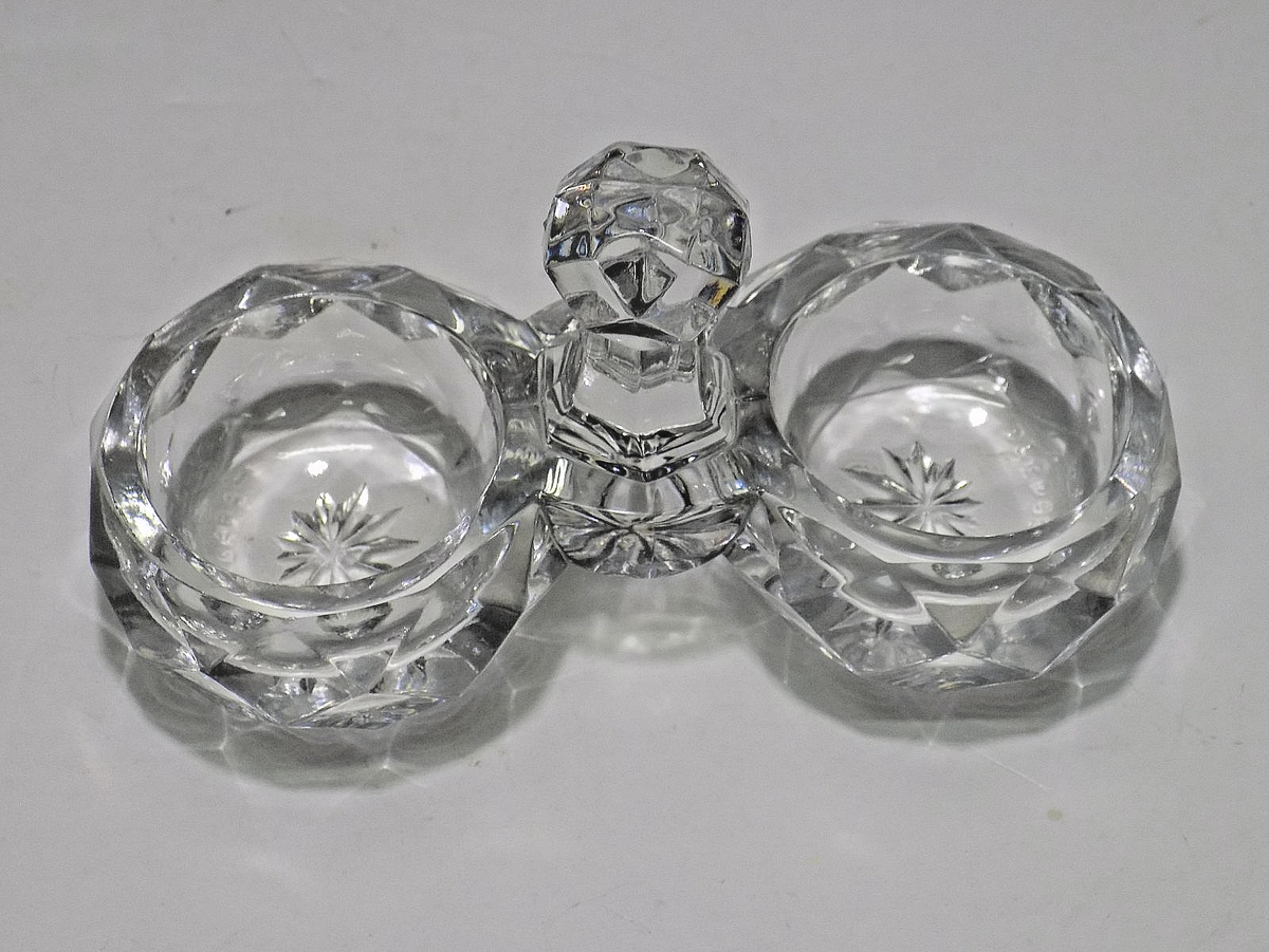Baccarat Depose Model 11 Leaded Crystal Center Handled Double