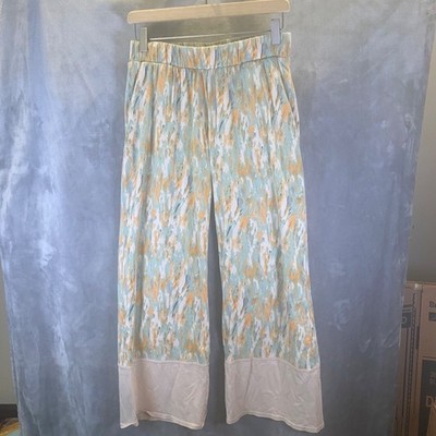 Pact Patterned Baggy Color Block Hem Organic Cotton Sweatpant Women's Size M