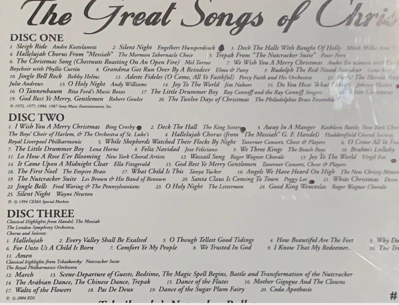 THE GREAT SONGS OF CHRISTMAS - Various Artists - 3 CD Set - Image 2 of 2