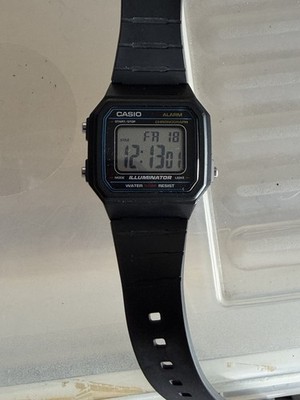Casio W-217H Digital Watch Illuminator 50M Water Resist Black