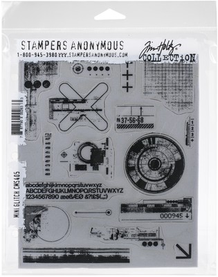 Tim Holtz Cling Stamps 7''X8.5''-Mini Glitch