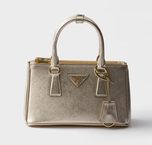 NEW PRADA Galleria Patent Saffiano Mini Shoulder Hand bag 1BA916 Pyrite Auth