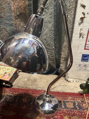 Apollo Electric Art Deco Chrome Desk Lamp Bankers Jeweler's Machine Age Vintage