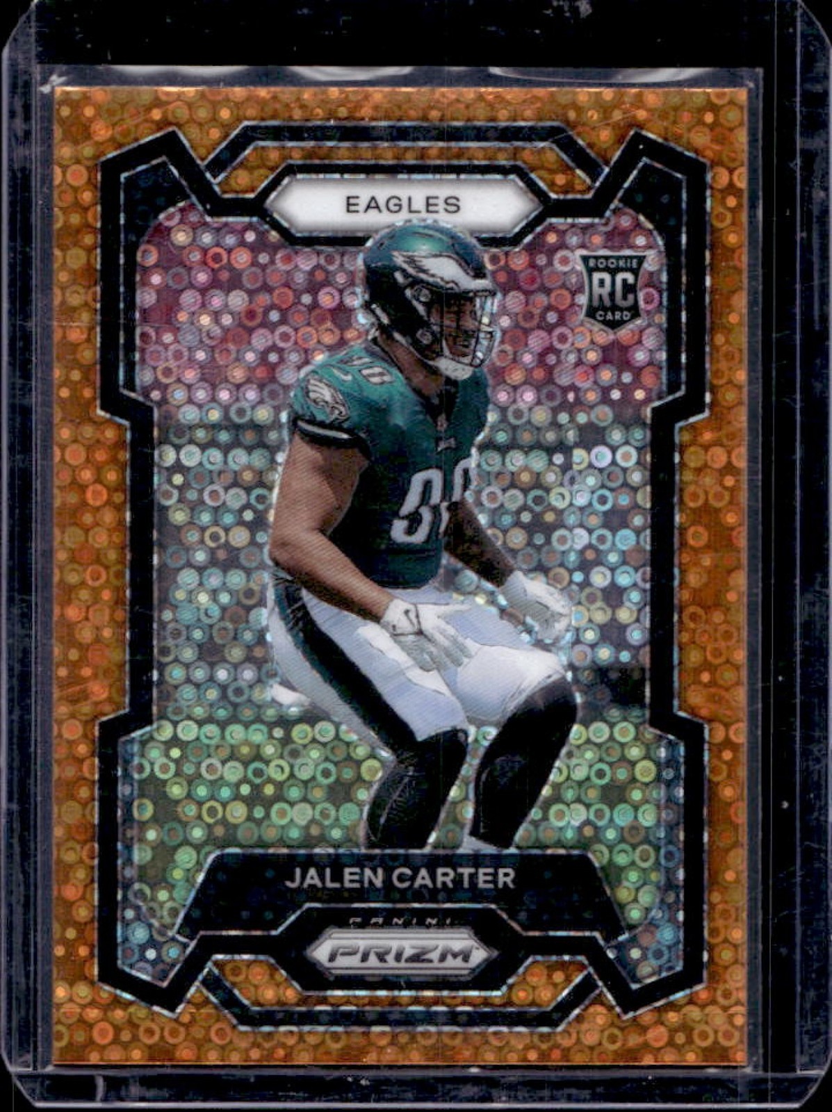 2023 Prizm Jalen Carter RC Orange Disco Rookie #381 Eagles