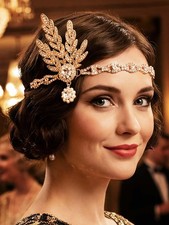 GORTIN 1920s Flapper Headpiece Rhinestones 1 Count Pack of 1 , Gold