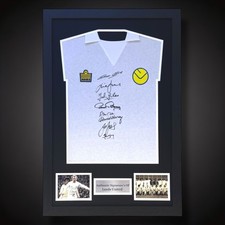 Framed Multi-Signed Leeds United 1974-75 Football Shirt With COA £275