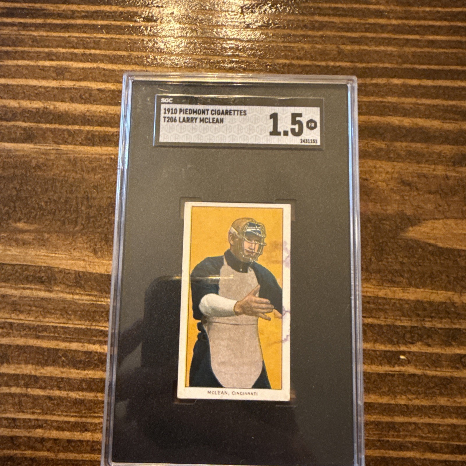 Larry Mclean 1909-11 T206  TOBACCO VINTAGE CARD GOOD SGC 1.5 Cincinnati