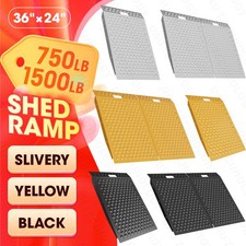 VNN 1/2PCS 36"x24" Shed Ramps for Riding Mower & Lawn Anti-Slip Punch Plate Ramp