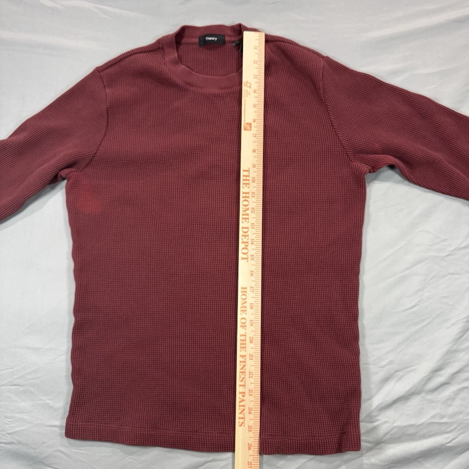 Camiseta térmica Theory Lounge cuello redondo gofre urbano para hombre L roja 100 % algodón Foto 4 de 4