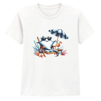 Summer Vibes Stingray Jungen Mädchen Kinder T-Shirt Sea Life Geschenk für Kinder