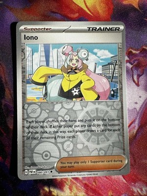 Pokemon TCG Iono 080/091 Paldean Fates Reverse Holo Supporter