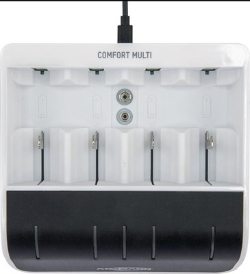 ANSMANN 1001-0093 Akku-Ladegerät Comfort-Multi mit USB-Eingang 1,2 V NiMH