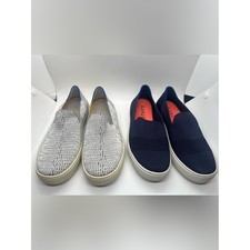 Rothy's The Sneaker 2 Pairs Sz 6 Opal Python Gray White Maritime Lattice Stitch