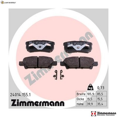 BREMSBELAGSATZ SCHEIBENBREMSE 24014.155.1 FÜR MITSUBISHI OUTLANDER/SUV CEDIA