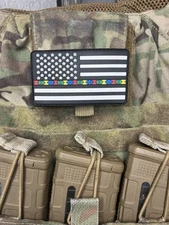 Autism Awareness Patch-Military Combat American Flag/PVC Patch LoopVelcro