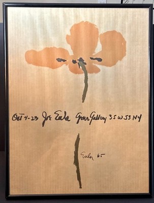 Vintage Joe Eula 1965 Signed Greer Gallery NYC  Exibition Poster