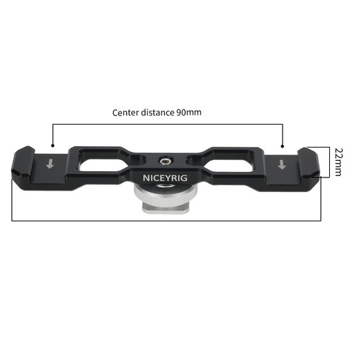 NICEYRIG 2in1 Code Shoe Mounts Monitor Bracket for Camera Cage - Picture 3 of 8