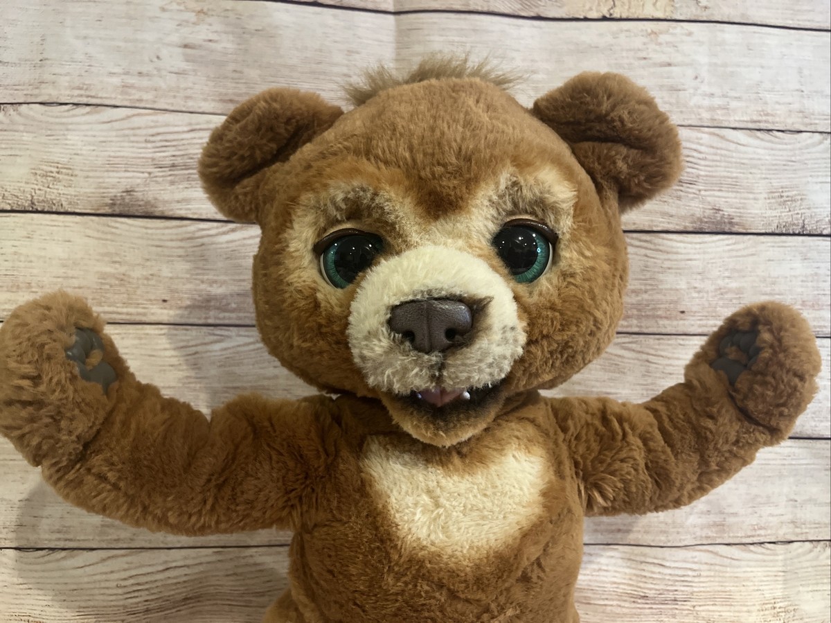FurReal Cubby The Curious Bear Interactive Brown W/ Green Eyes