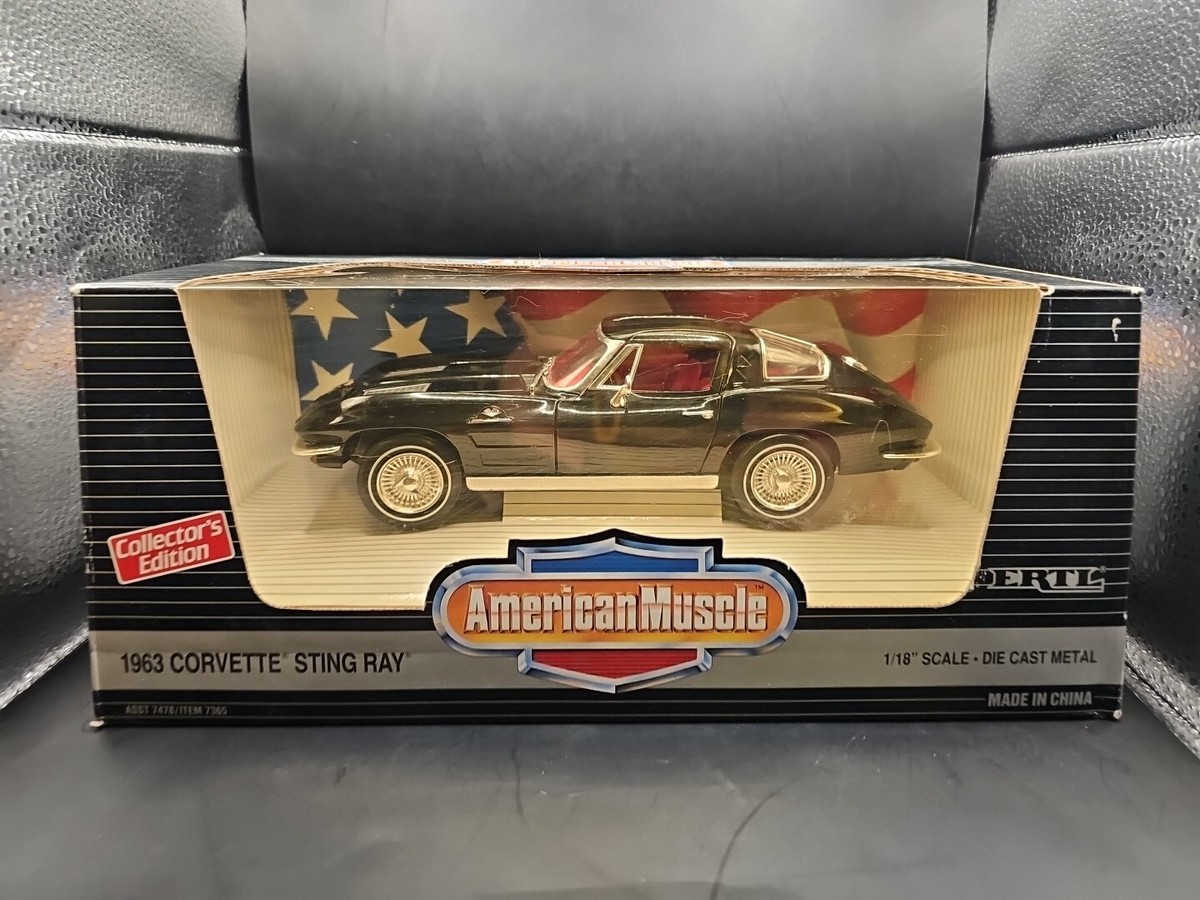 Ertl 1/18 1963 Corvette Sting Ray Tuxedo Black 7365 American